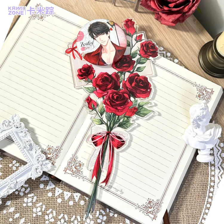 【卡米踪】信中花语•玫瑰 亚克力打卡棒谷美吧唧推活徽章展示