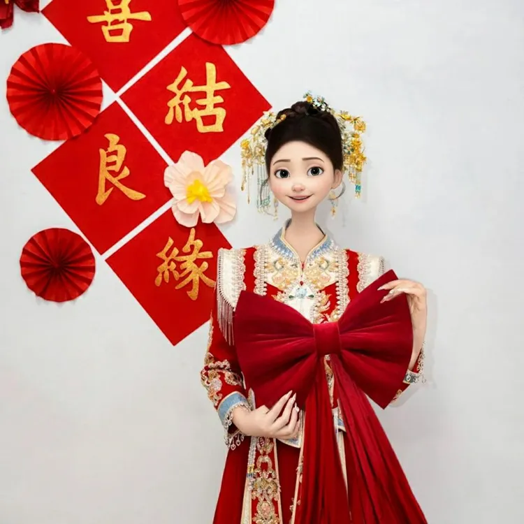 结婚丝绒蝴蝶结女方婚房布置网红拍照道具婚礼氛围感场景装饰礼品