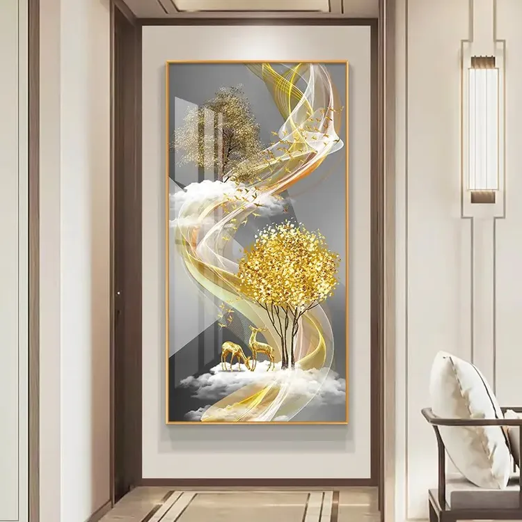 轻奢入户玄关LED发光装饰画现代简约高级感墙壁画走廊过道