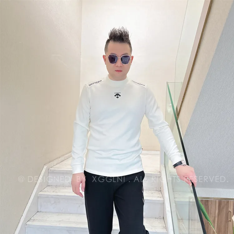 冬季款ZZD两肩各一排字母男士品质高端轻奢洋气上档次潮牌长袖t恤