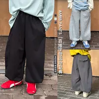 WQ5024酷帅男孩2025秋韩版字母宽松长裤中大童洋气束脚运动卫裤