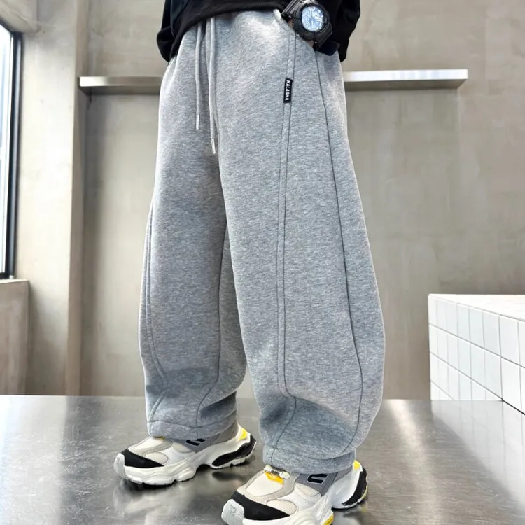 春秋季儿童卫裤2025新款男女童韩版洋气弯刀裤中大童运动休闲裤潮