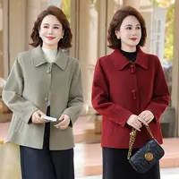 2025年秋冬新款女士洋气百搭呢子外套中老年妈妈装时尚减龄上衣