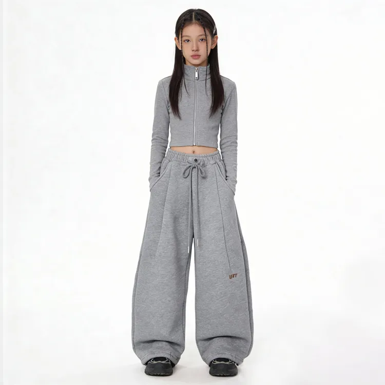 D04  韩版男童女童休闲洋气百搭裤子2025日常运动加绒加厚休闲裤