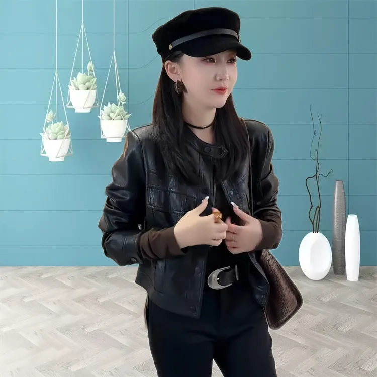 欧货皮衣短外套女2025秋季新款时尚洋气显瘦休闲百搭PU皮夹克上衣
