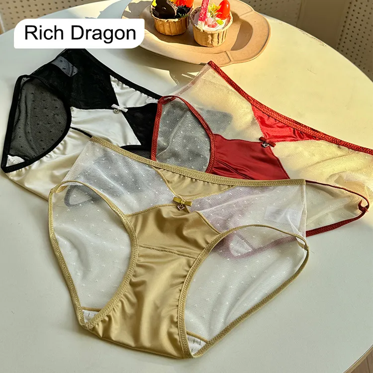 Rich Dragon轻奢镂空蕾丝女士内裤薄款无痕中腰法式性感三角裤