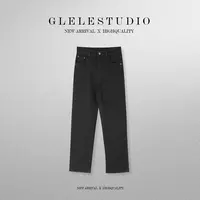 Glele私服「不掉色小黑裤」特别定制不掉色植绒封神烟管小黑裤