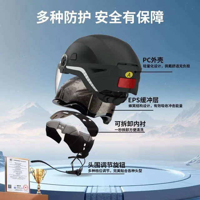甄选推荐FOXWEAR智能头盔AI语音记录仪蓝牙一体美团外卖骑手安全