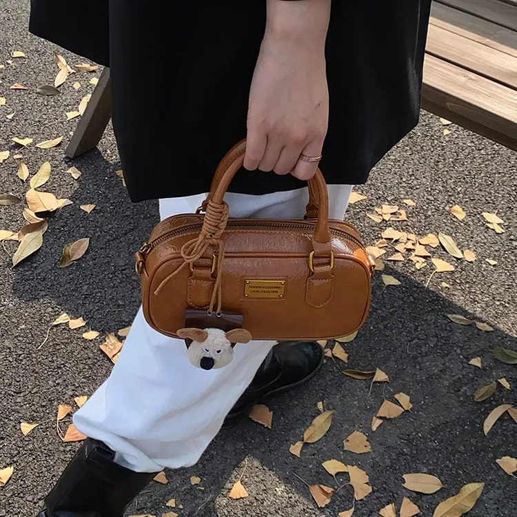 高级质感小包包女2025秋冬新款手提枕头包波士顿设计感通勤斜挎包