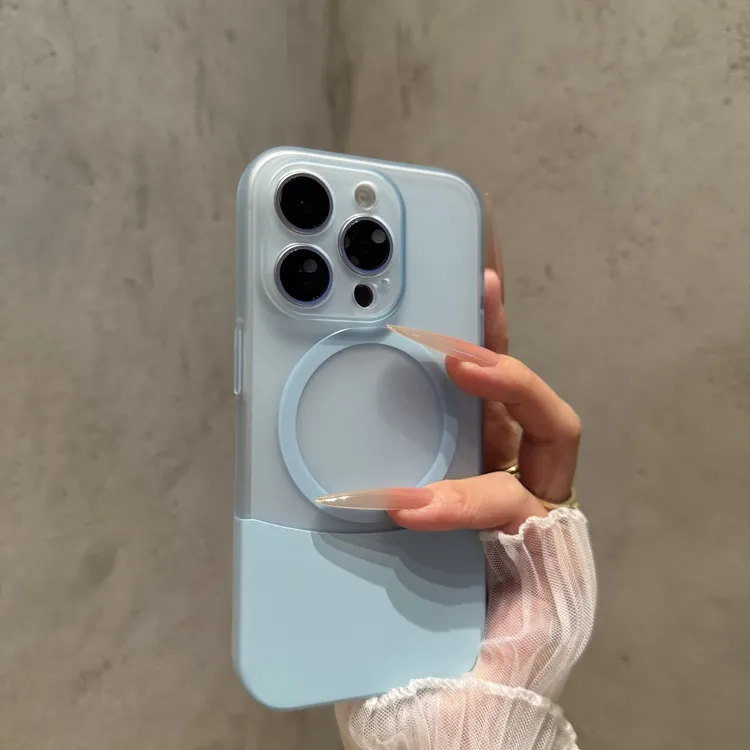 肤感磨砂拼接适用苹果16promax手机壳iPhone15磁吸14简约13可拆12