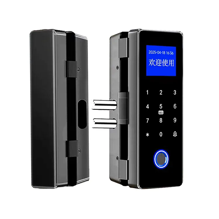 办公室单双开门APP远程玻璃玻璃门密码锁指纹