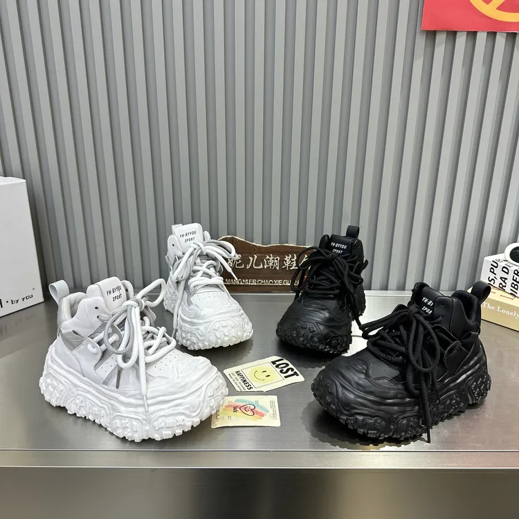 MANGNIER/高帮黑风暴2025秋季四季款时尚溶解底女鞋小众ins休闲鞋