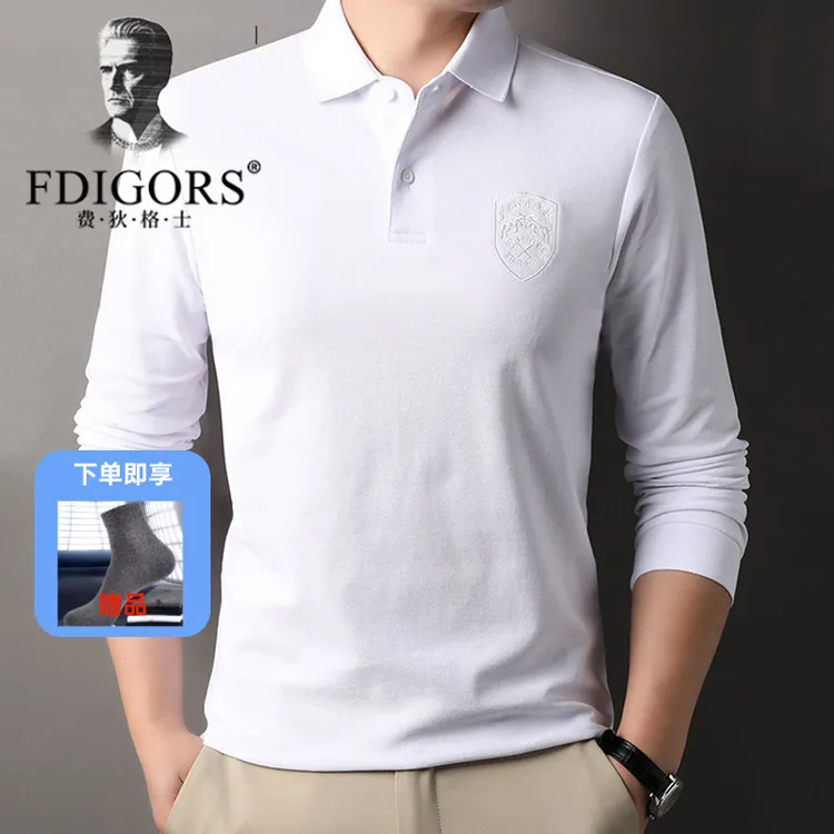 FDIGORS/费狄格士男士时尚长袖POLO衫2025秋季新款休闲百搭T恤衫