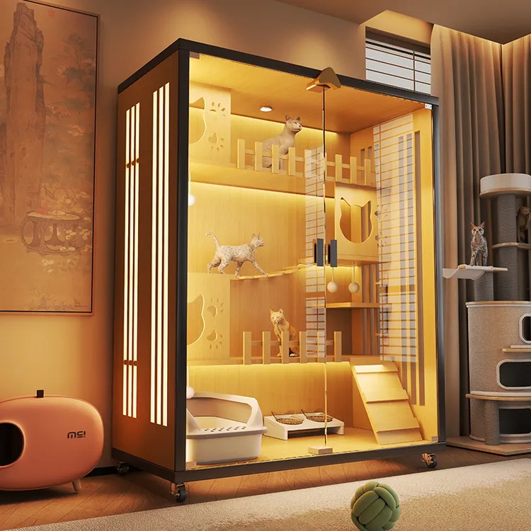猫柜猫屋猫笼子豪华猫别墅猫窝猫咪一体家用爬架室内用品猫窝房子