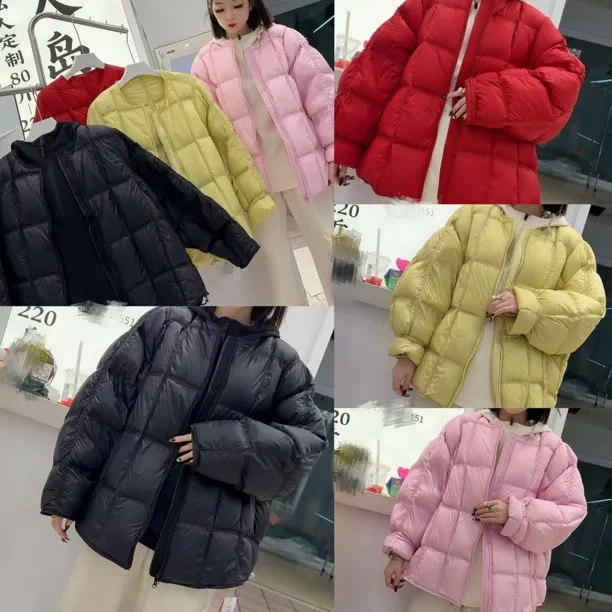 135糖果格子羽绒外套（衣长70左右）