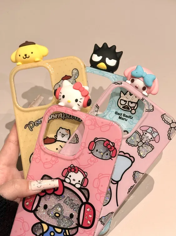 可爱樱桃布丁狗耳机kt适用iphone16苹果15promax手机壳14卡通13套