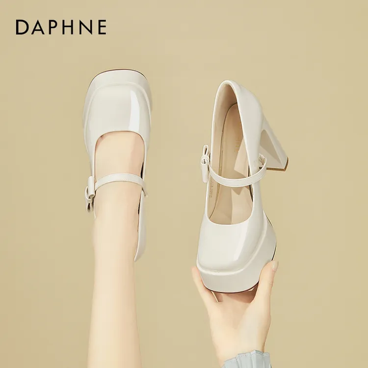 达芙妮玛丽珍高跟鞋女鞋粗跟2025新款配裙子的不累脚春季单鞋皮鞋