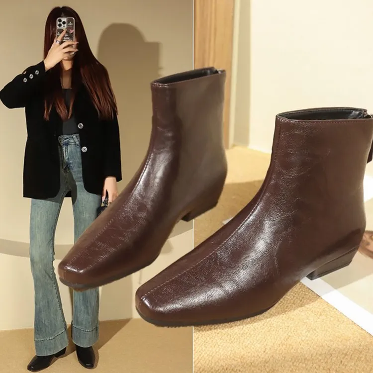 9789时装靴单靴复古粗跟欧若智性风城市风沙丘废土风