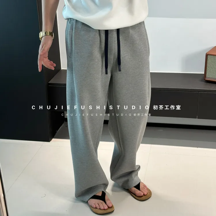 CHUJIE[腰头撞色]韩版时尚休闲秋季宽松直筒休闲裤