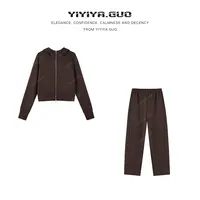 yiyiya.Guo艺艺吖【冬日暖阳】连帽落肩时尚拉链上衣裤090050SS52