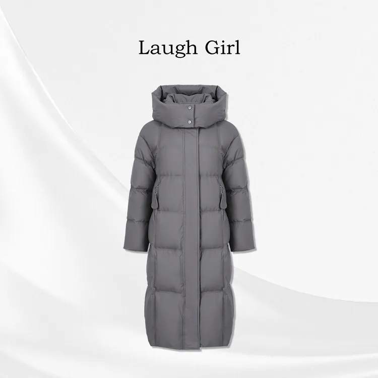 楚楚君 Laugh girl【暖感泡芙】冬季长款连帽保暖羽绒服Y1558052LJ