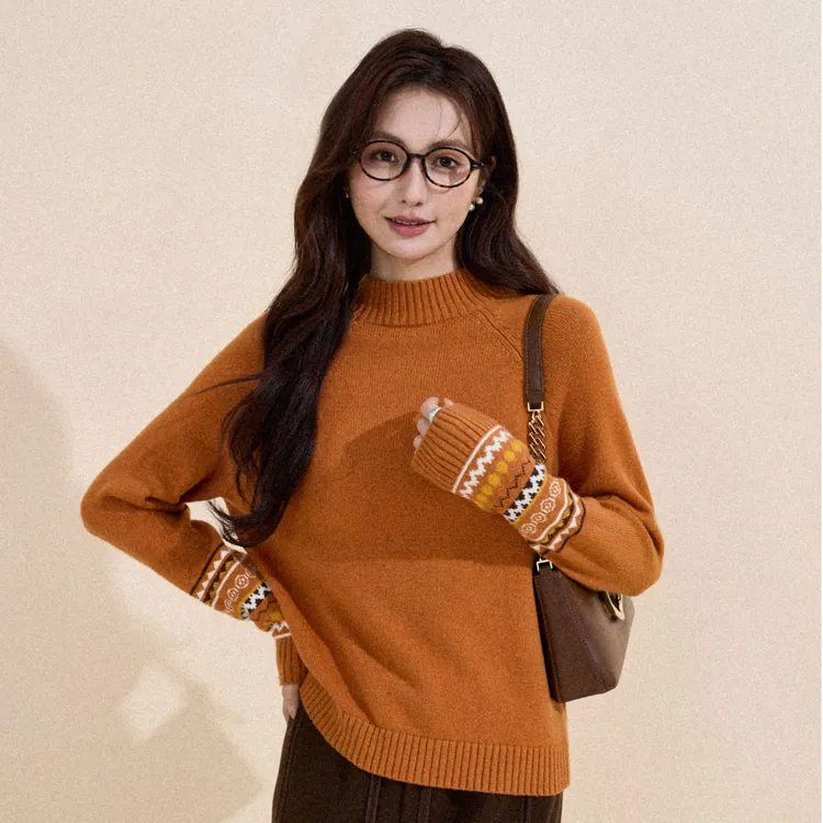 【费尔岛】茵曼秋冬2025新款漂亮时髦洋气独特毛衣爆款拍照必备衣服