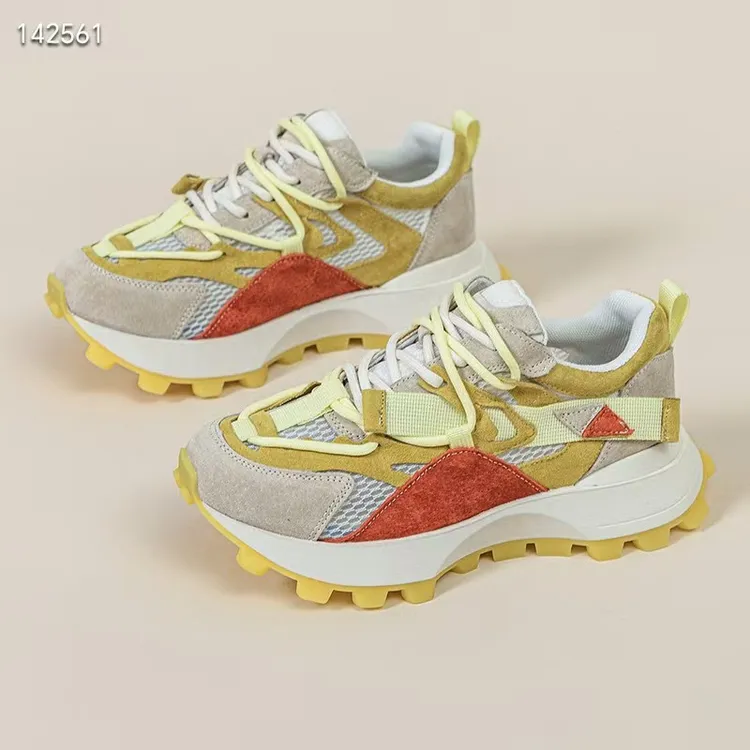 【小笙女鞋】春款马卡龙运动鞋阿甘老爹鞋复古舒适女鞋拼色春夏网面