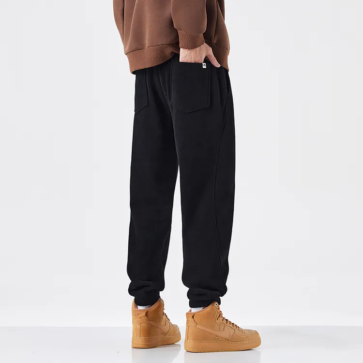 男士宽松束脚卫裤2025新款加绒保暖运动休闲裤冬季青少年加厚裤子