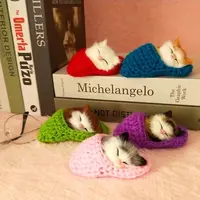 新款仿真可爱小猫小狗毛绒摆件(颜色款式不挑)(一组3个)Z1025