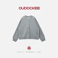 OUDOCKEE 鸥鸥 【鸥鸥同款】新款百搭休闲圆领灰色棒球服 WACE764T