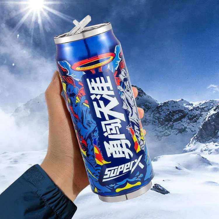 勇闯天涯拍照瓶子真空创意可乐瓶学生潮流便携杯子带吸管易拉罐