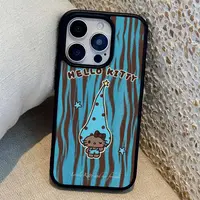 秋冬蓝色斑马纹kt可爱适用苹果17手机壳iphone16promax女新款1543