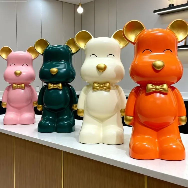 轻奢暴力熊网红摆件高级家居酒柜电视柜客厅装饰品存钱罐乔迁礼物