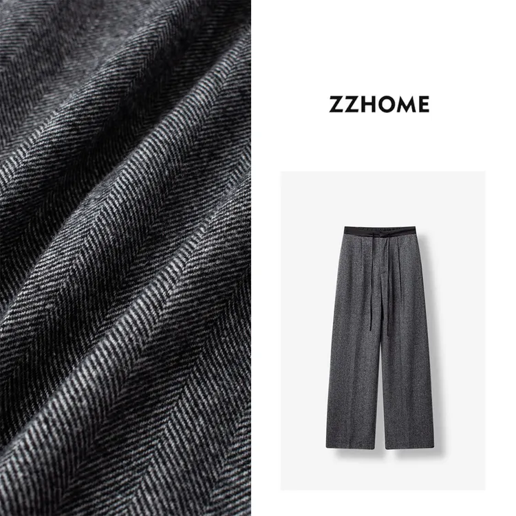 ZOZO HOME ｜2025秋季韩版高级灰宽松高腰系带阔腿裤q171884p
