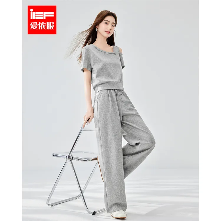 IEF/爱依服时尚套装2025夏季新款韩版时尚休闲运动风百搭上下套裤