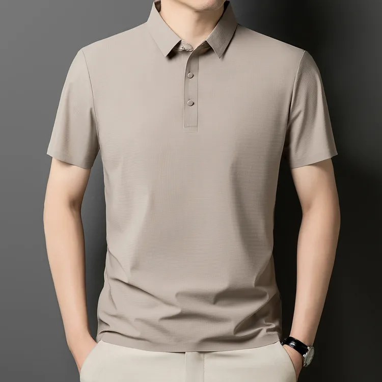 利郎精选商务休闲冰丝凉感POLO衫夏季男士中年翻领短袖t恤爸爸装