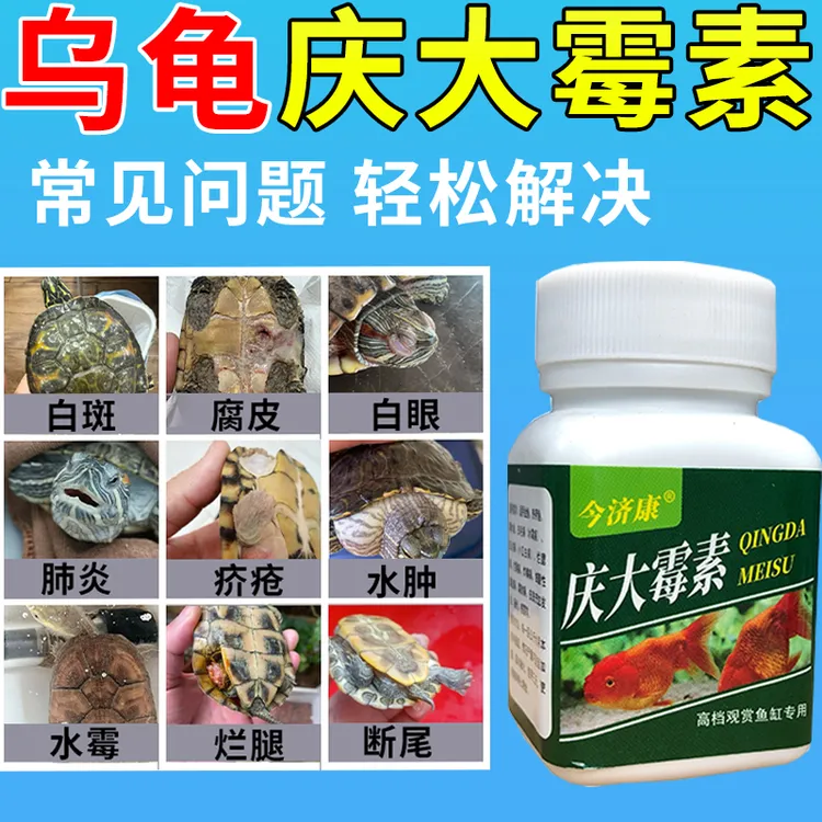乌龟专用庆大霉素腐皮烂甲疥疮水龟巴西龟白斑厌食白眼浮肿肺炎用