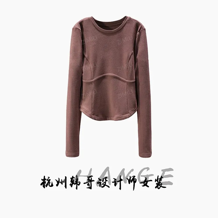 【韩哥欧货女装】冬季发热双面绒《鱼骨》高弹显瘦打底上衣26062-B2