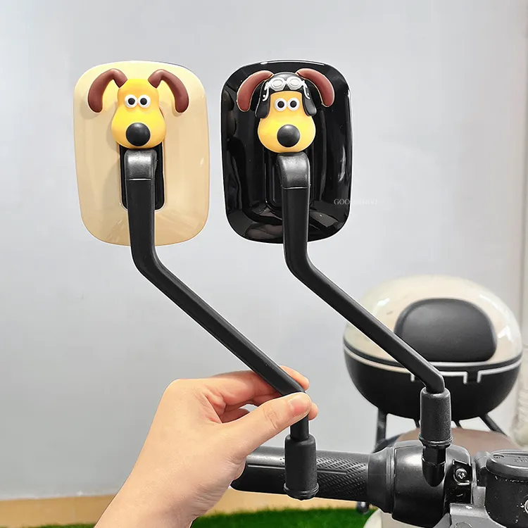 电动车后视镜高清大视野可爱卡通爱玛雅迪电瓶车摩托车反光镜通用