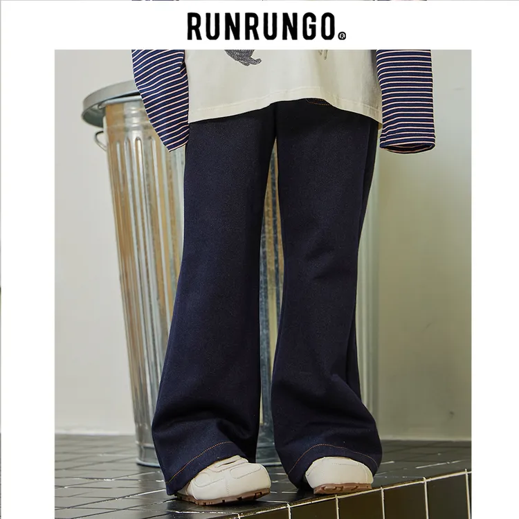 Runrungo【丹宁日记】25秋季儿童水洗牛仔喇叭裤柔软高弹百搭休闲裤