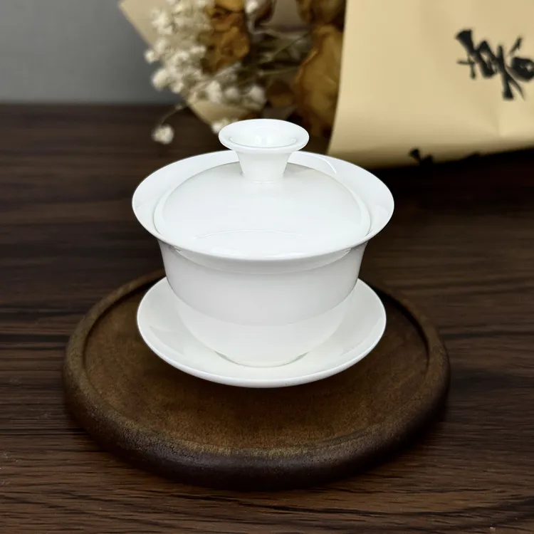 「天一」2.5寸满水60ml 超薄胎高骨瓷盖碗 防烫坚固家用功夫茶茶具