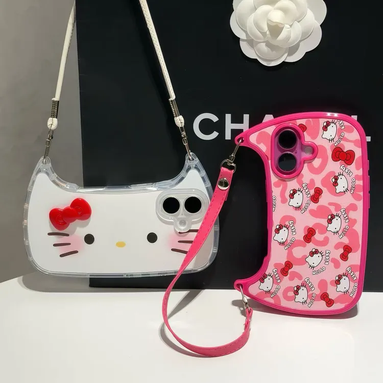 新款豹纹蝴蝶结KT手提包适用苹果16promax手机壳iPhone15/14/13女