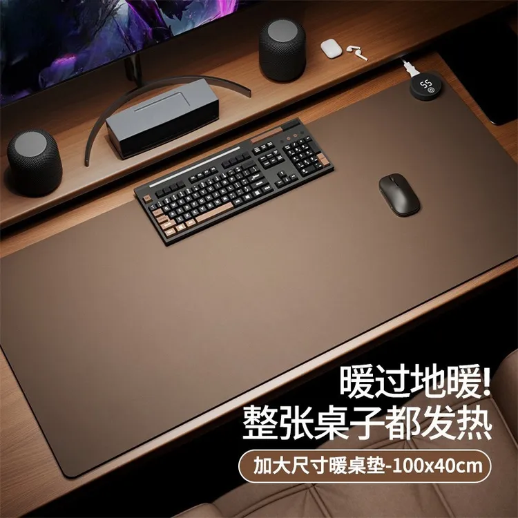加热鼠标垫超大发热暖桌垫办公室电脑书桌面键盘垫电热暖手垫子