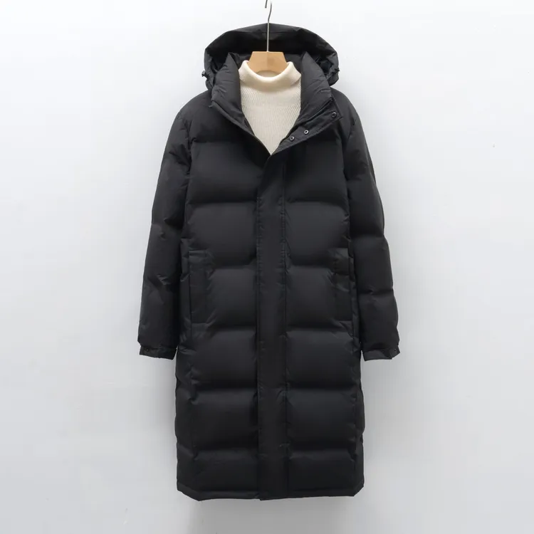 骆驼联名EAMI平湖驰新纯色90白鹅绒羽绒服连帽男女情侣青年中长款