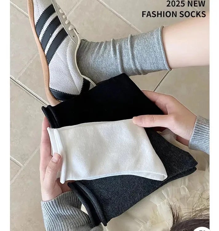 早秋新款复古中筒堆堆袜ins韩版百搭长筒袜日系女士长袜