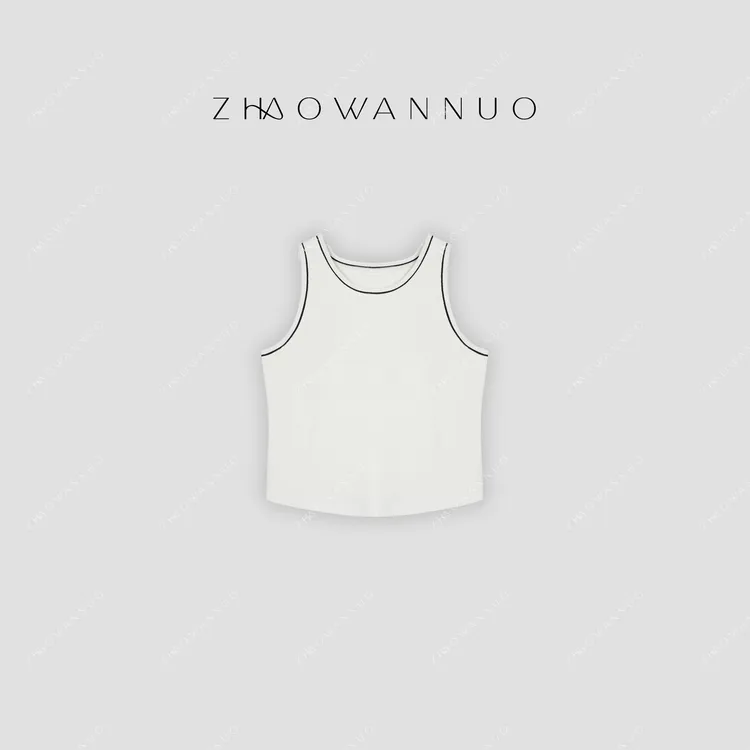 ZHAO WANNUO 丨25新款百搭撞色显瘦修身透气背心（带胸垫）NC0655