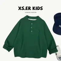 【小首尔】男女童秋季时尚韩版简约休闲日常百搭纯色长袖T恤HBB7977