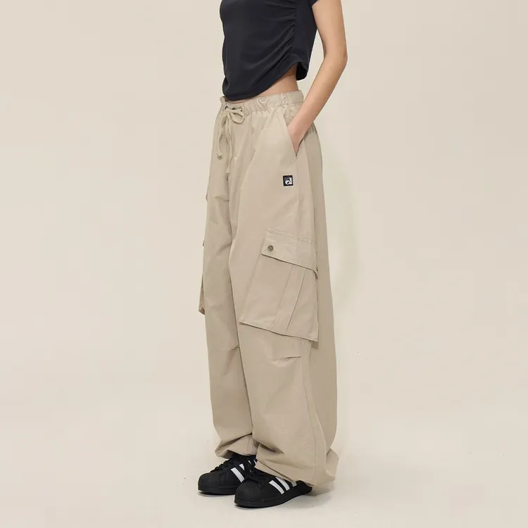 【达人专属】SMILE DDD斜口袋工装裤夏直筒宽松街舞爵士舞阔腿长裤