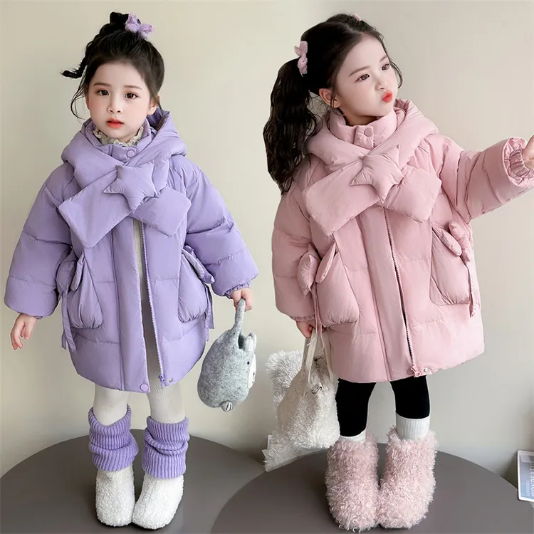 巴拉童年童装适用膝冬季2025新款儿童加厚白鸭绒外套宝宝时髦冬装