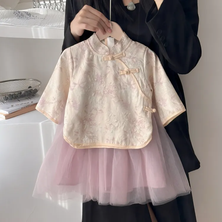 女童汉服女童新中式套装秋季儿童汉服时尚女童春装2025女童秋装